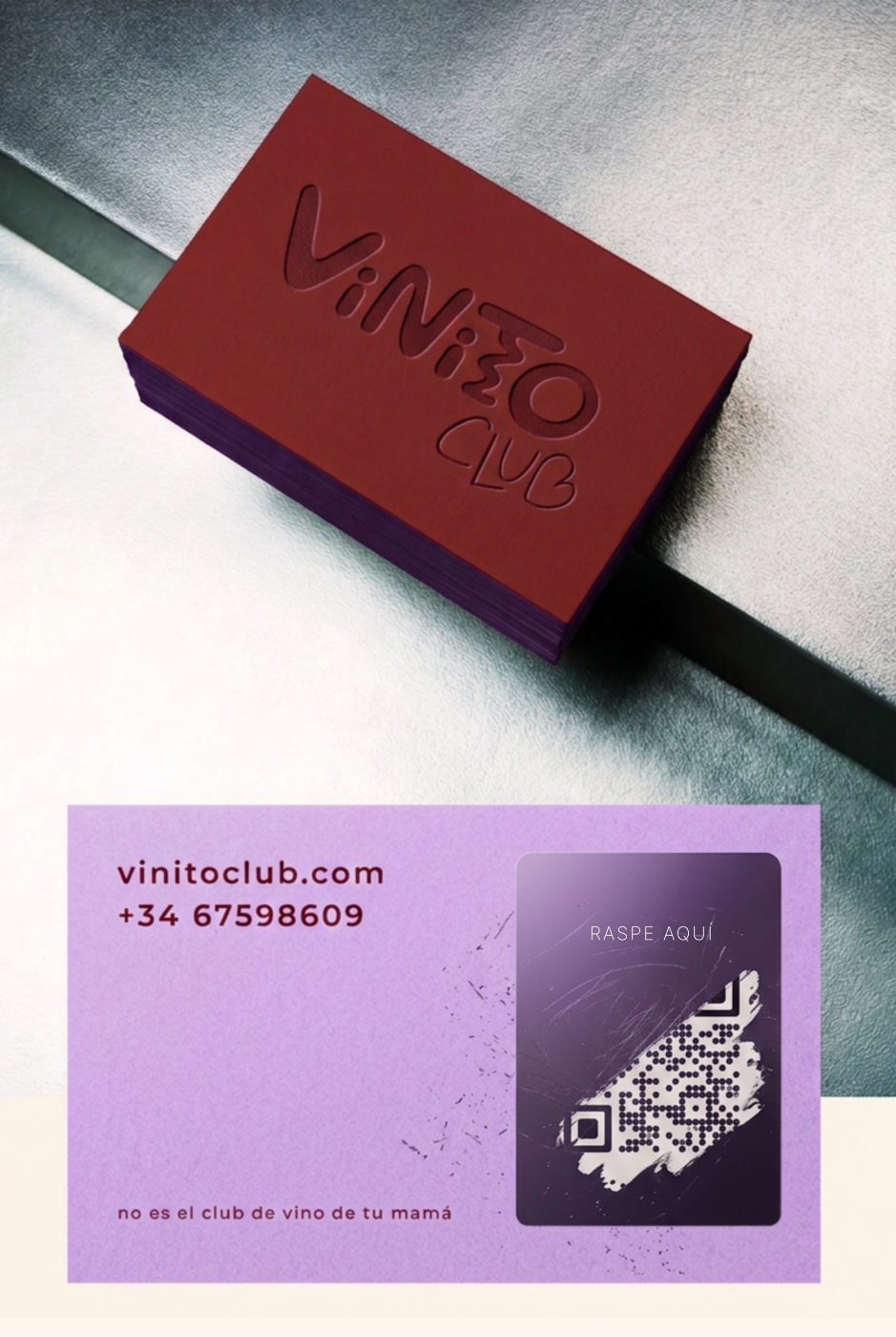Vinito Club business card mockup